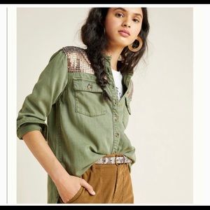 Anthropologie shirt with seaquins